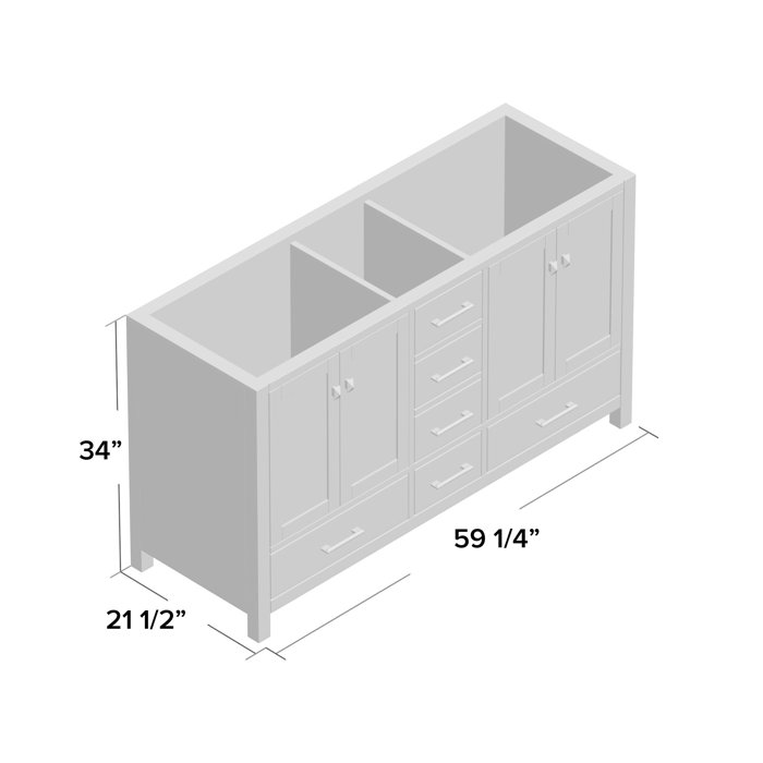 Etta Avenue™ Taya 59.2" Double Bathroom Vanity Base Only & Reviews